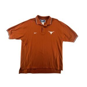 Texas Longhorns Polo Shirt Mens XL Orange Reebok NCAA Embroidered Logo